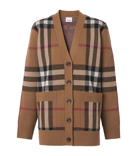 burberry check wool cardigan.